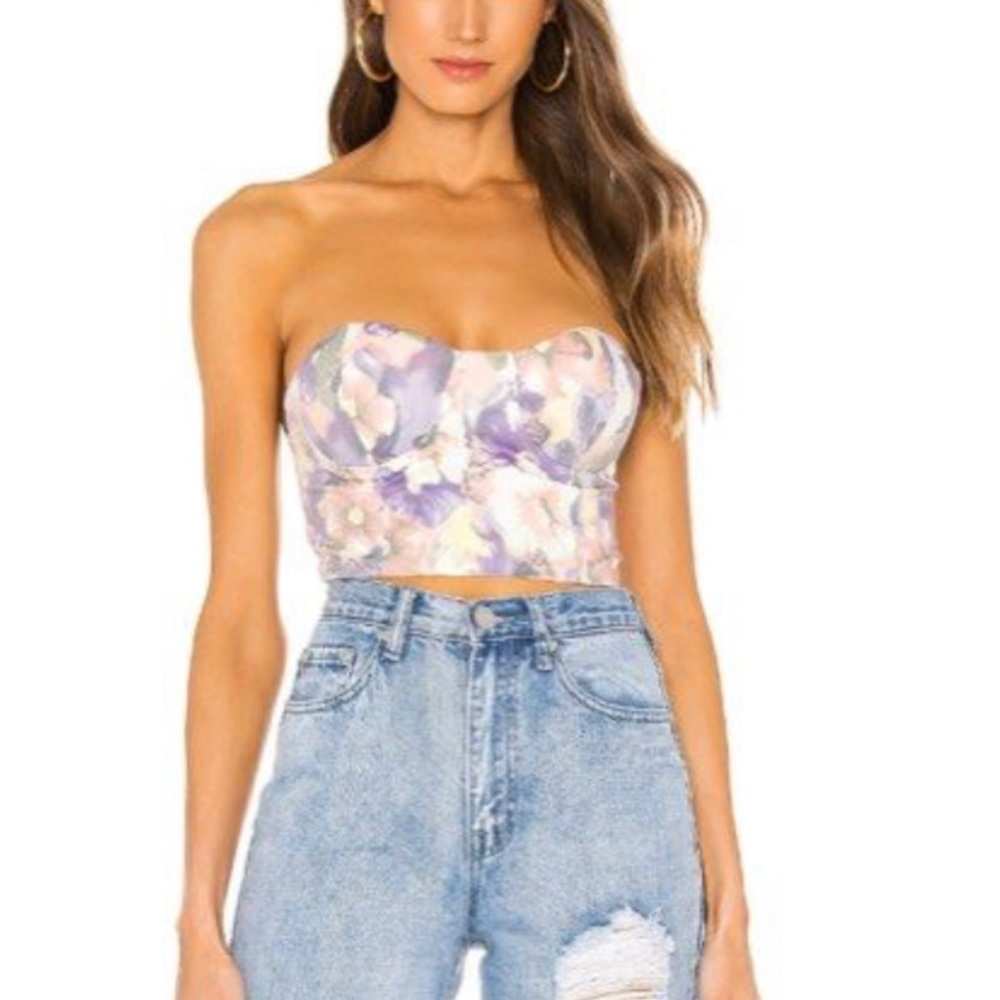 Revolve / Superdown - Nova Bustier Top in Pink Floral